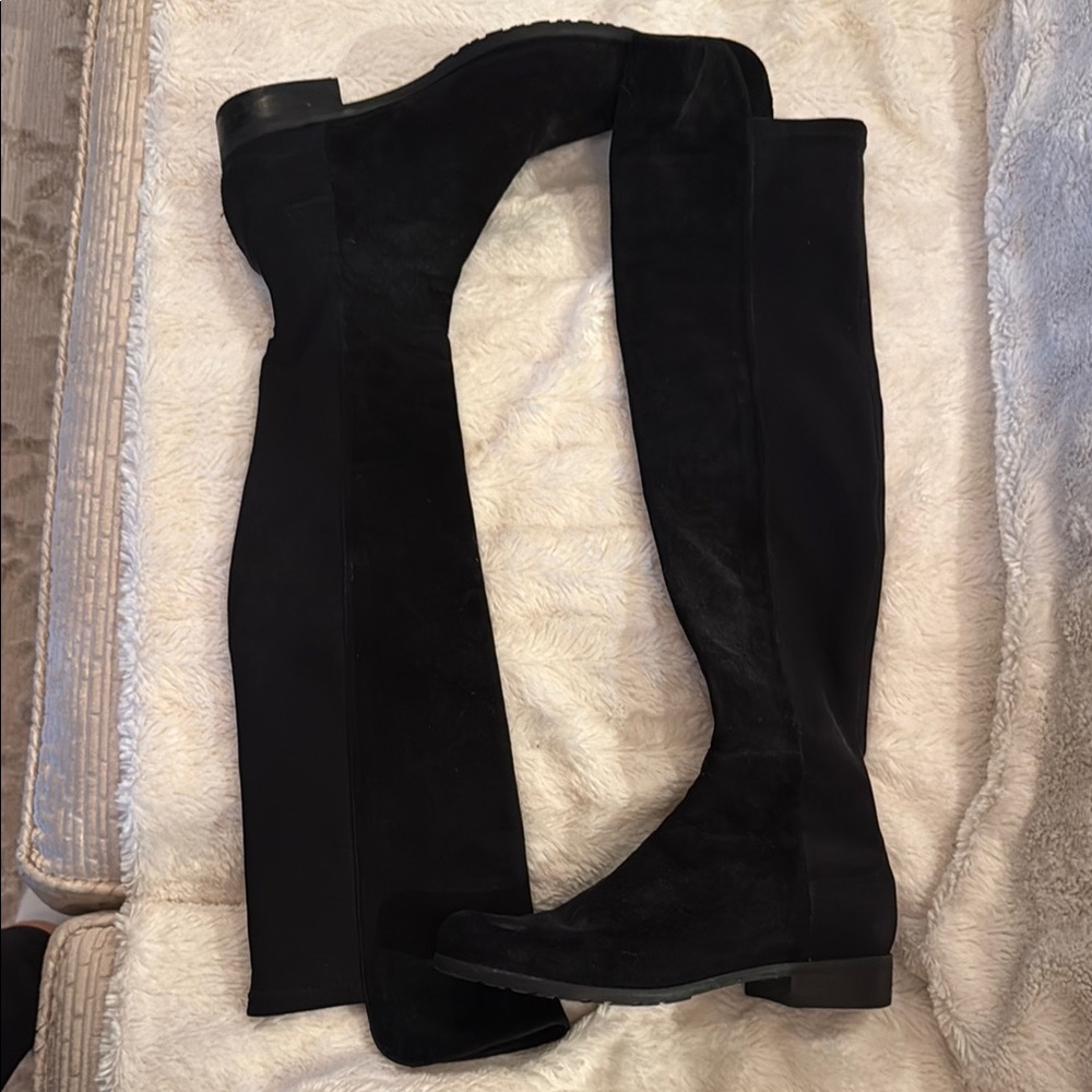 Stuart Weitzman Suede Black Over-the-Knee Boots